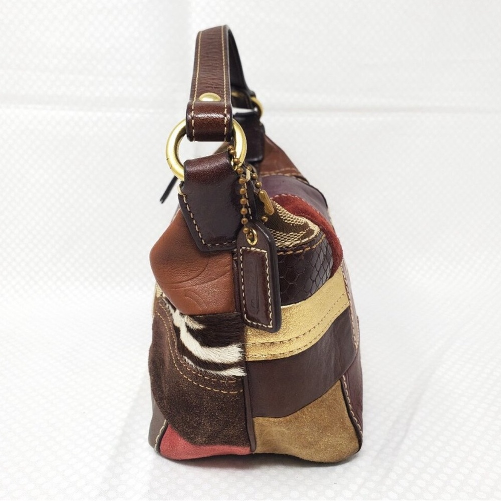 Coach Vintage Mini Holiday Patchwork Demi Suede Legacy Pochette Y2K - Picture 4 of 9